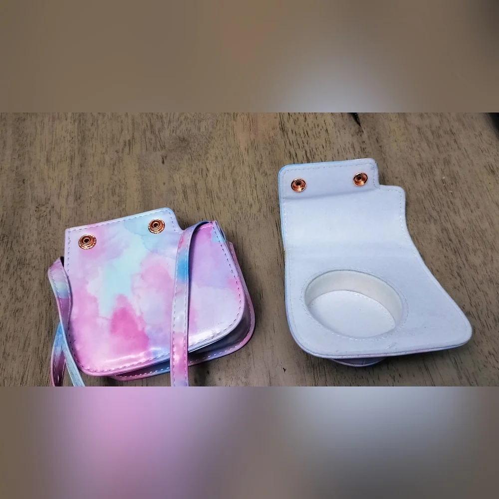 Instax Mini 8 Pink and Blue Camera Bag Case Holder Groovy Watercolor Pattern